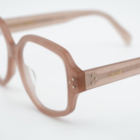 Celine CL50135I 074 Eyeglasses Milky Pink with Silver Glitter Geometric Frame - Picture 8 of 10